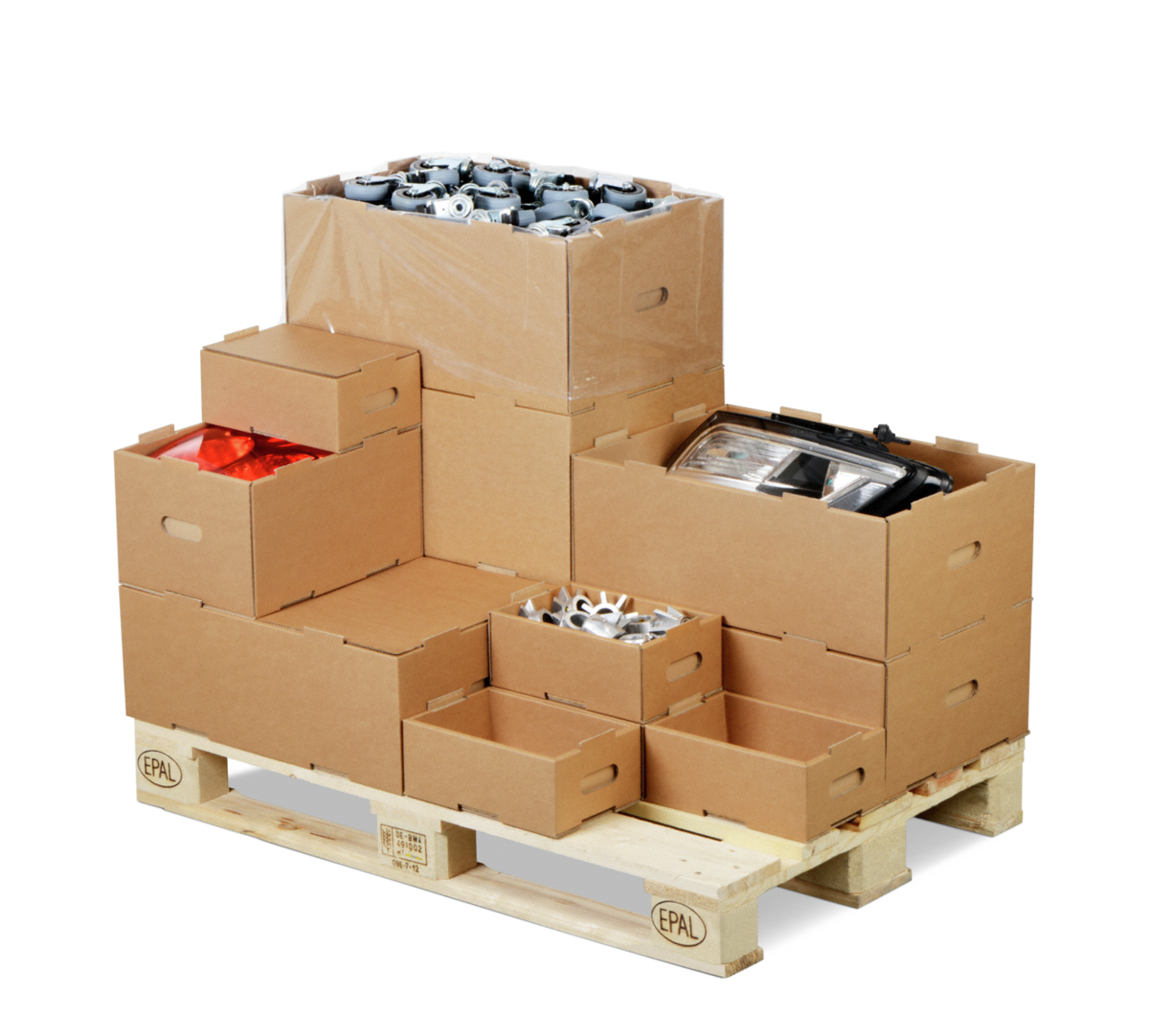 KLT-Behälter (Kleinladungsträger) aus Wellpappe, stapelbar