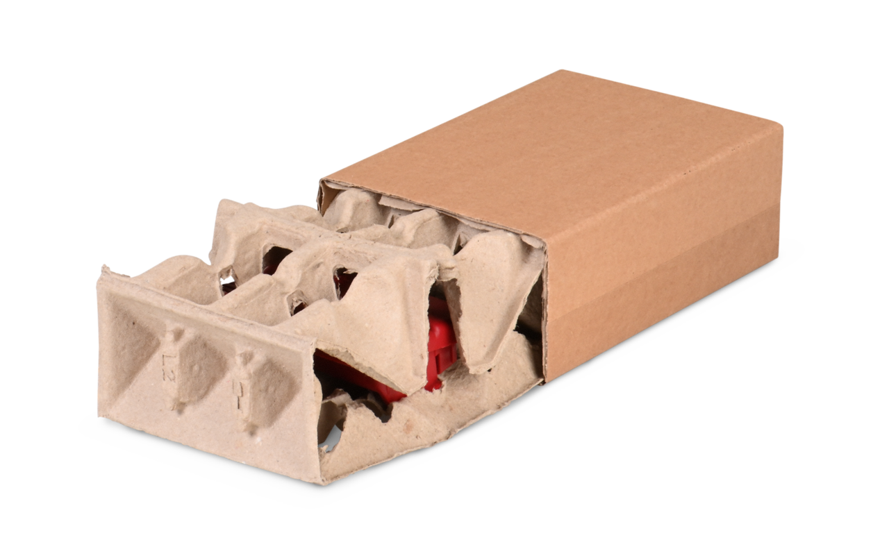 Faserform Verpackung in Schiebeschachtel SOFT-PAC PAPER
