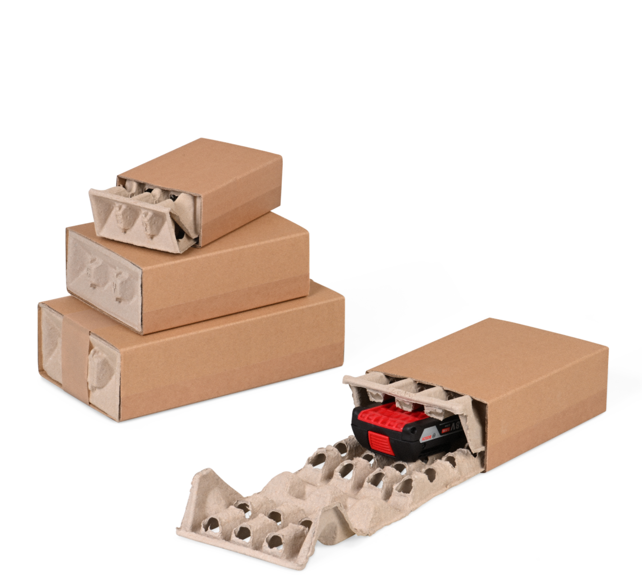 Faserform Verpackung in Schiebeschachtel SOFT-PAC PAPER