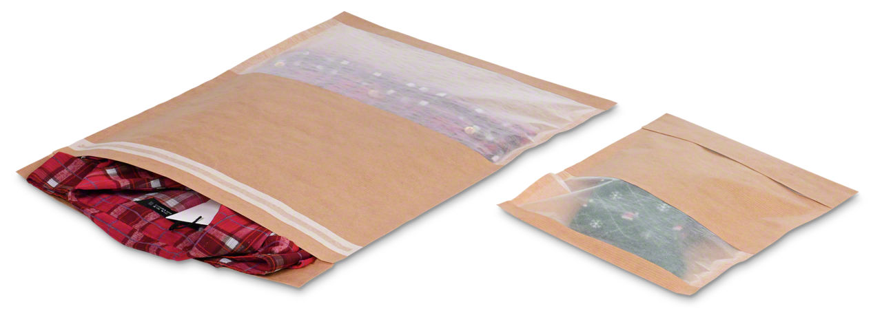 Papierbeutel für Textilien mit Sichtfenster