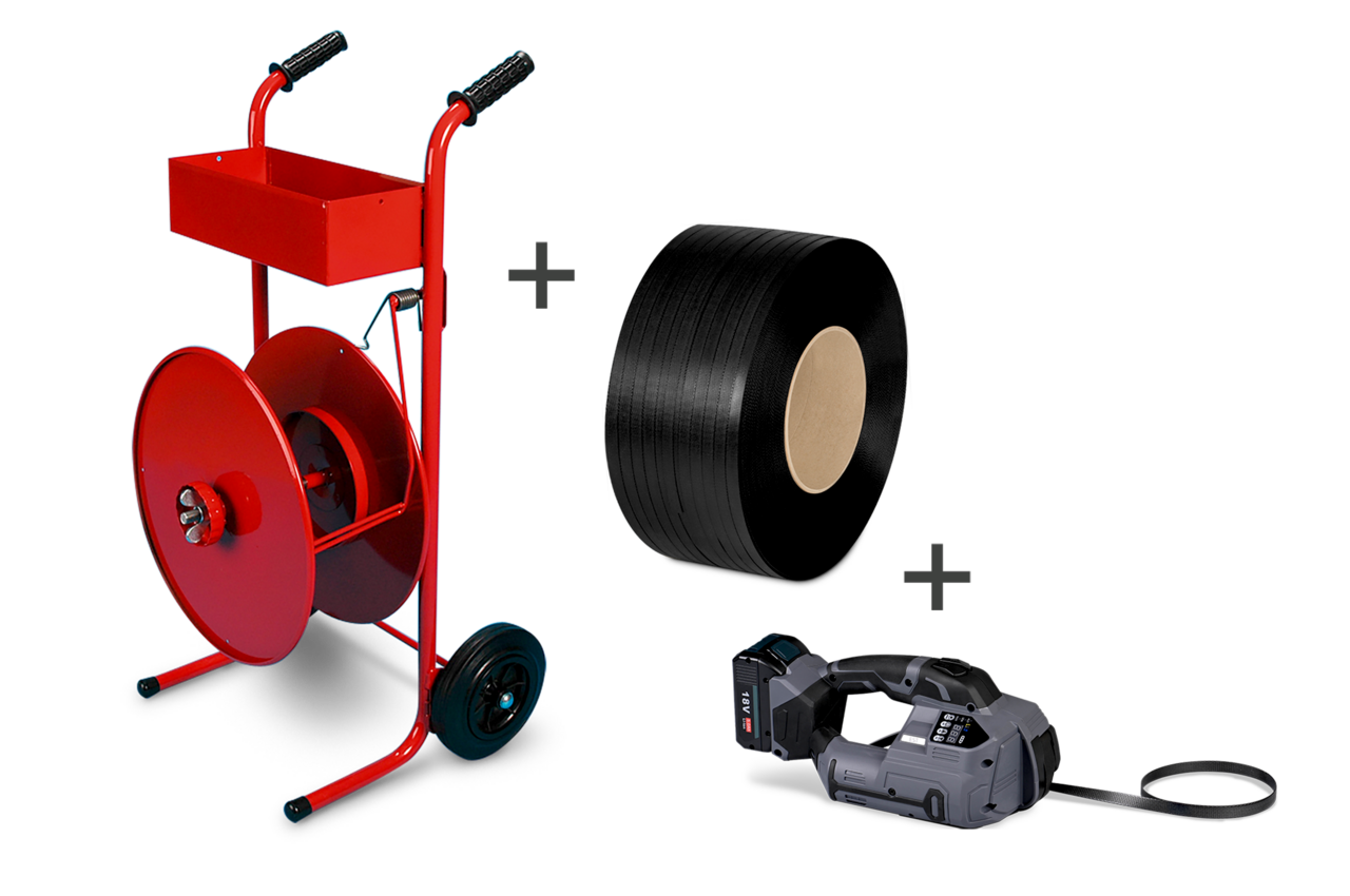 Umreifungsset PP-Band Ø 200 mm + EST + Abroller
