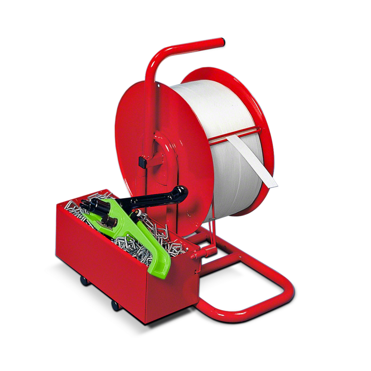 robustes, tragbares Abrollgerät inkl. Ablagefach für Zubehör und einfacher Abrollvorrichtung