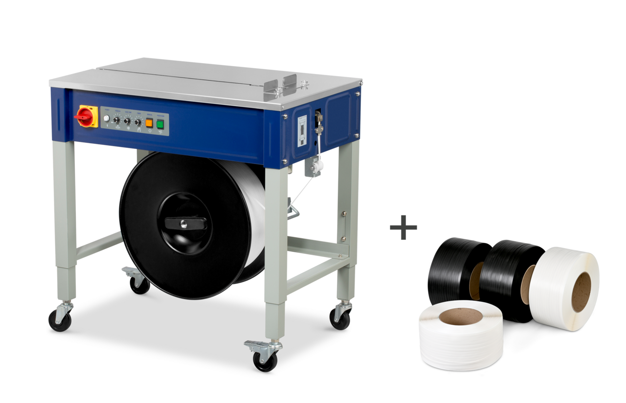 Umreifungsset 2 Rollen PP-Band + Umreifungsmaschine SM200/280