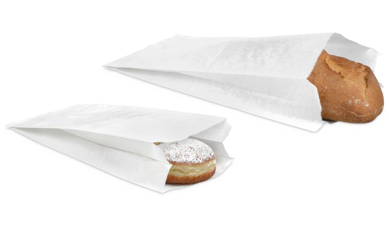 Papierfaltenbeutel weiß, aus Pergamin