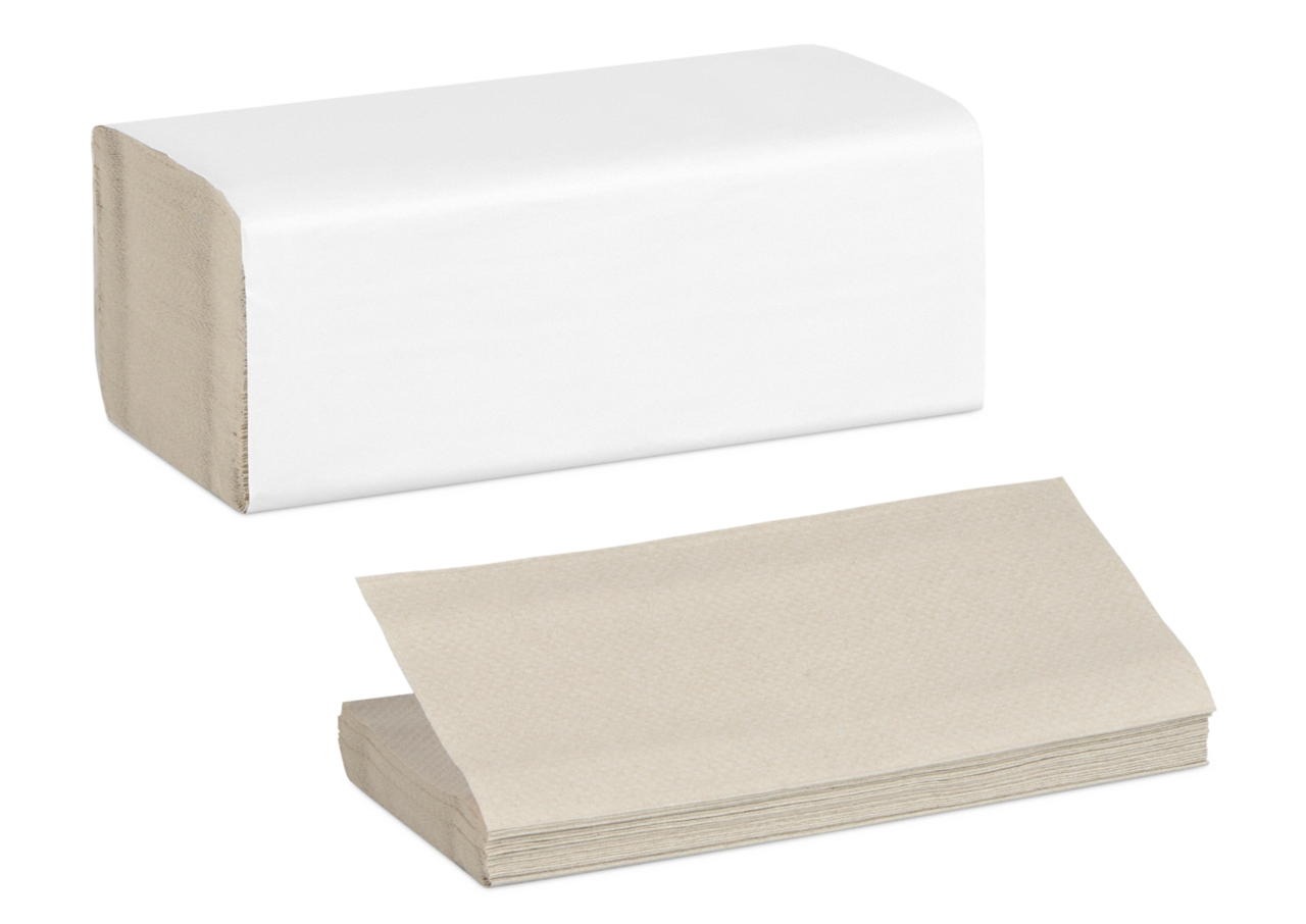 Papierhandtuch V-Falz Zickzack 1-lagig, natur