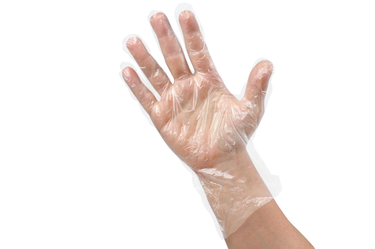 HDPE-Handschuhe geblockt, transparent