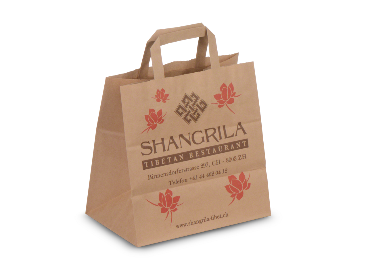 Papiertragetaschen mit Flachhenkel bedrucken
