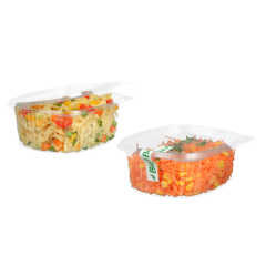 Salatschale aus rPET rechteckig mit Deckel