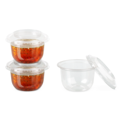 Dressingbecher aus rPET & Deckel