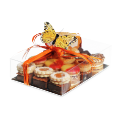 Klarsichtverpackung eckig mit Goldeinlage