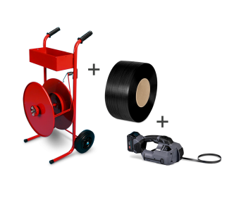 Umreifungsset PP-Band Ø 200 mm + EST + Abroller