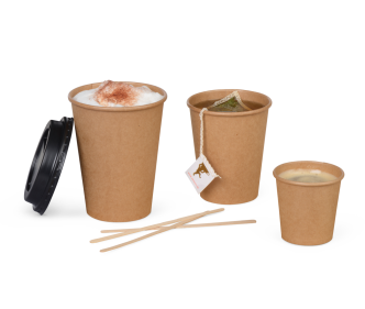 Heißgetränke-Becher PE-beschichtet braun