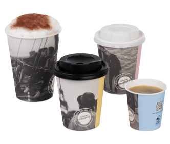 Heißgetränke-Becher PE-beschichtet «delicious memory»