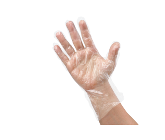 HDPE-Handschuhe geblockt, transparent