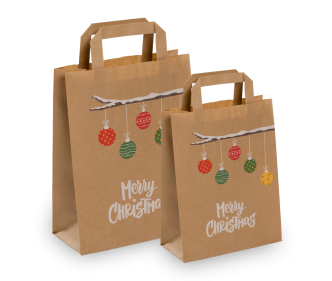 Weihnachtstragetasche «Zweig mit Kugeln»