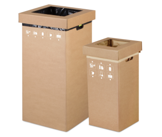 Abfallsammler aus Wellpappe