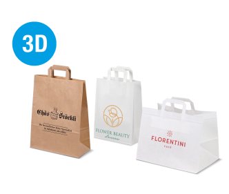Papiertragetaschen mit Flachhenkel bedrucken