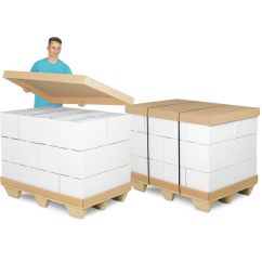 guter Kantenschutz durch längsseitig doppelte Wellpappe