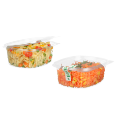 Salatschale aus rPET rechteckig mit Deckel
