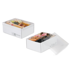 Stülpdeckelkarton weiß mit Klarsichtdeckel