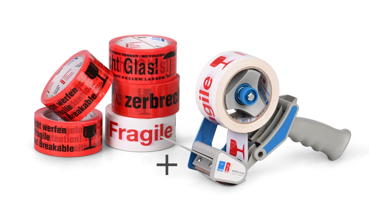 Warnklebeband Sets 6 Rollen + Handabroller