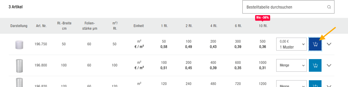 So legen Sie ein Gratis-Muster von MEDEWO in den Warenkorb