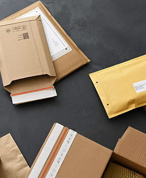 Verschiedene Verpackungen am Boden