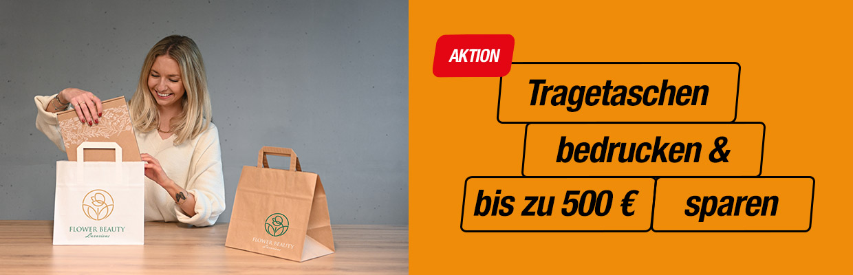 Banner der Tragetaschen Druck Aktion bei MEDEWO
