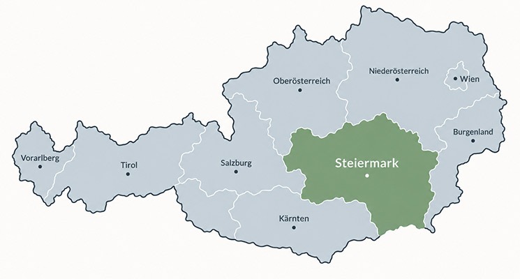 Karte von der Steiermark