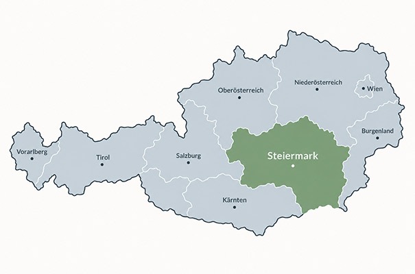 Karte von der Steiermark