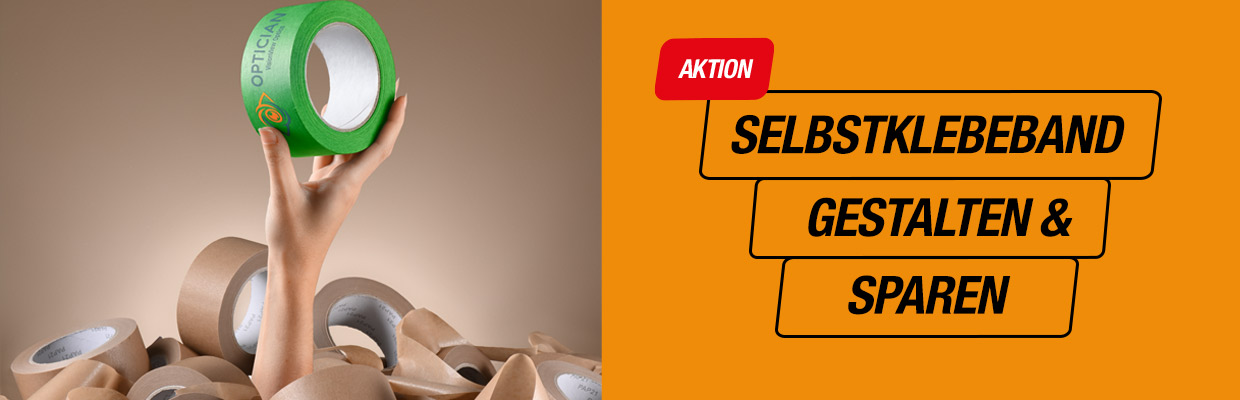 Banner zum MEDEWO-Spezialangebot für bedruckte Klebebänder