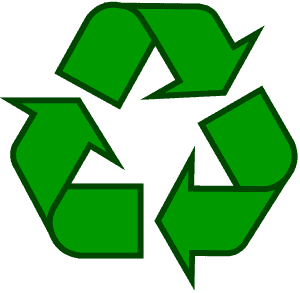 Dunkelgrünes Recycling Symbol
