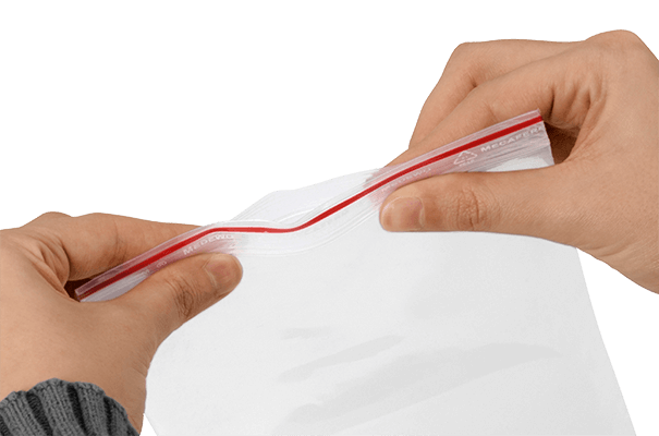 Verschluss eines Druckverschlussbeutels