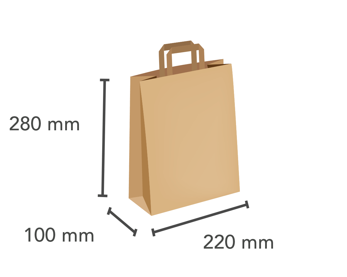 Papiertragetasche 220&times;100&times;280 mm 
