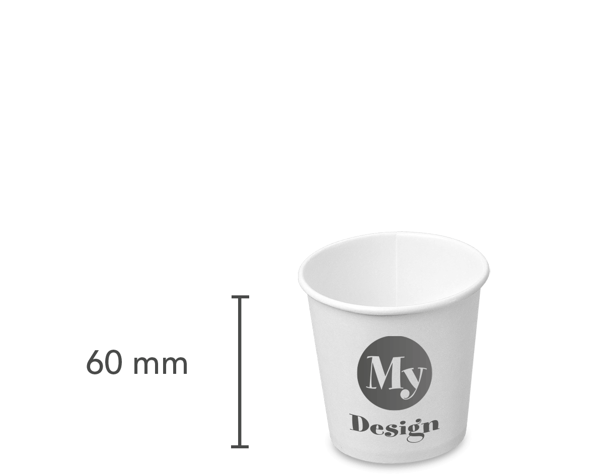 bedruckter Pappbecher, 4oz, Höhe: 60 mm