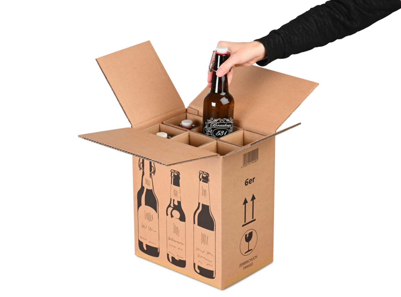 Carton pour bouteilles de 0,33 à 0,50 litre, certifiés DHL