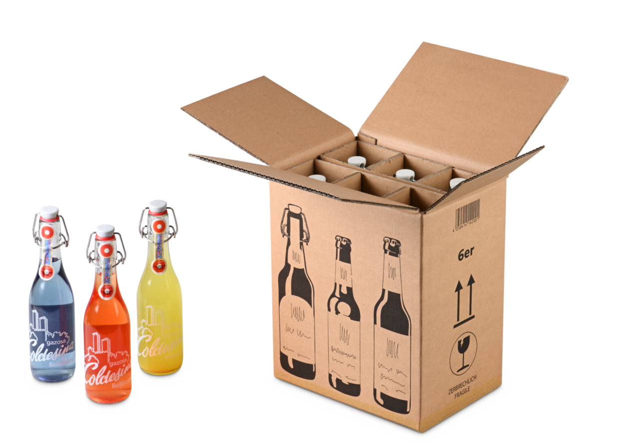 Carton pour bouteilles de 0,33 à 0,50 litre, certifiés DHL
