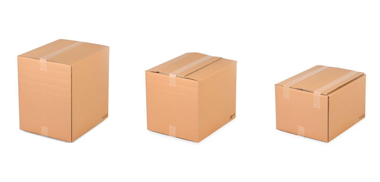 boîtes en carton marron à double cannelure et à hauteur variable pour une utilisation universelle