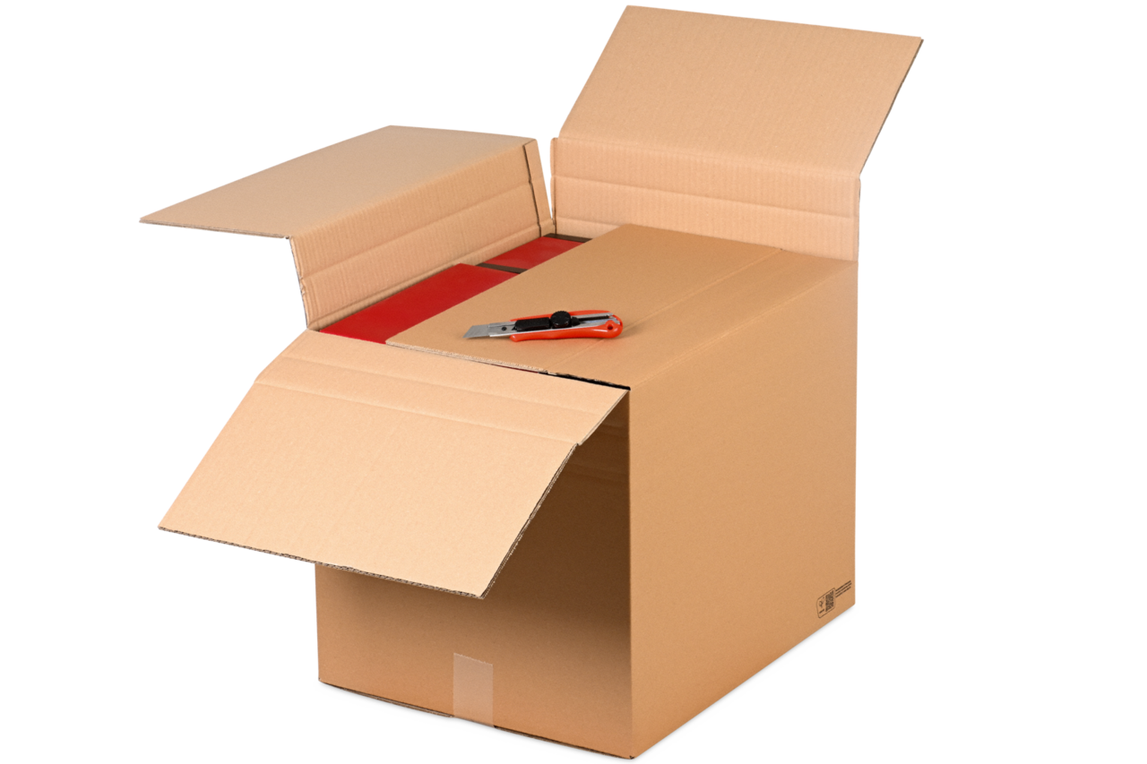 Boîte pliable à hauteur variable double cannelure