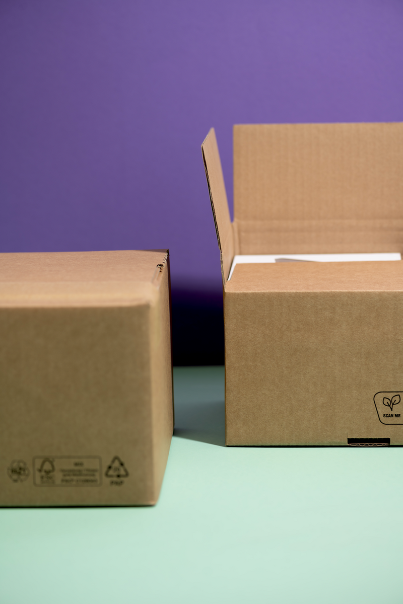 Carton avec fond automatique NIVEAU-BOX à hauteur variable