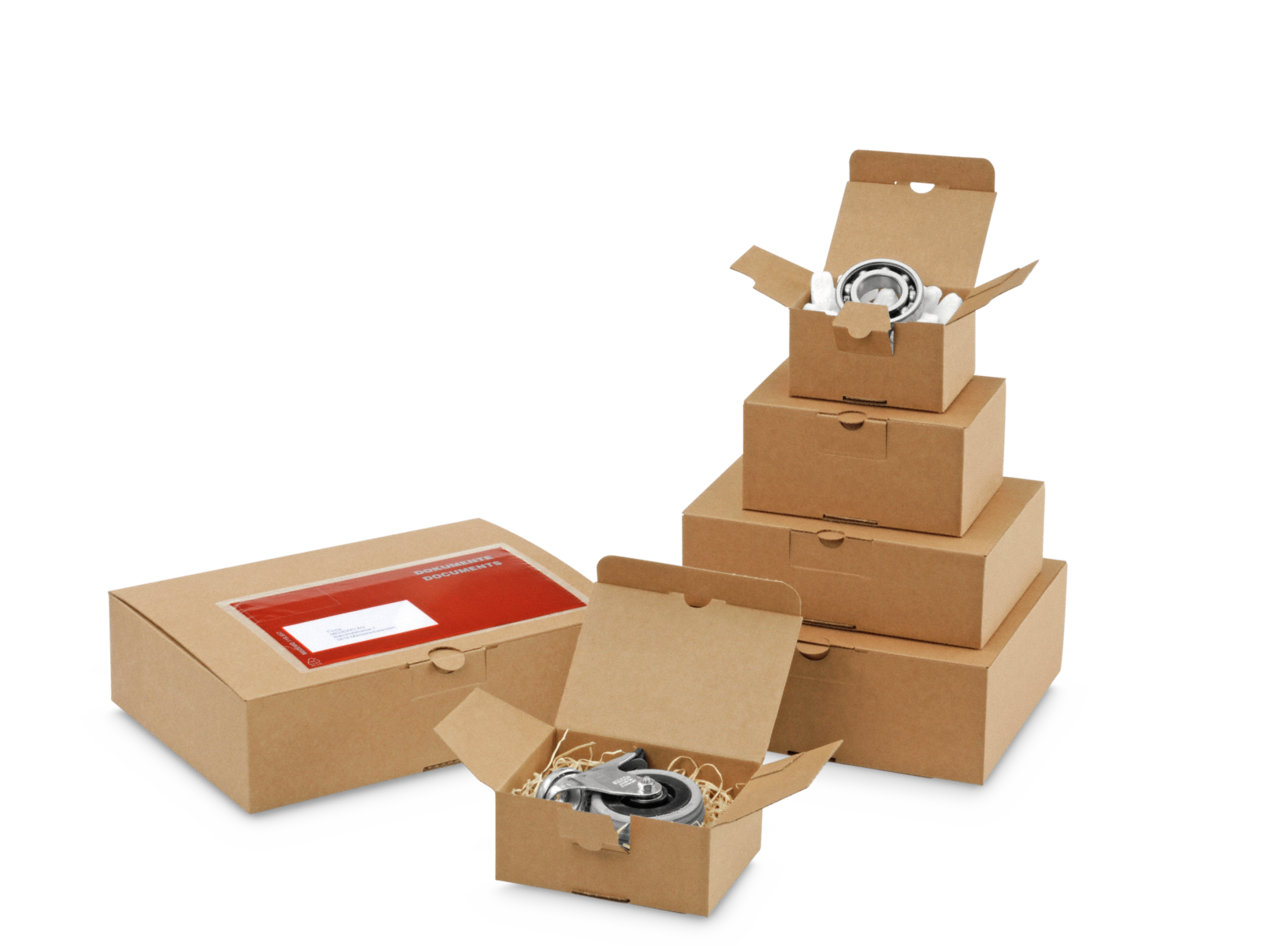 Carton à fond automatique brun QUICK-BOX® avec fermeture par patte