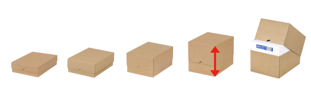 Boîte télescopique à monter EASYPAC avec couvercle, pré-colle