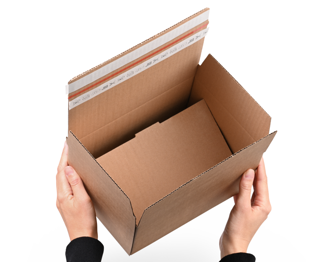 Pour des processus efficaces et fiables: 1. Comprimer la boîte latéralement - le fond se redresse de lui-même et est fixé.