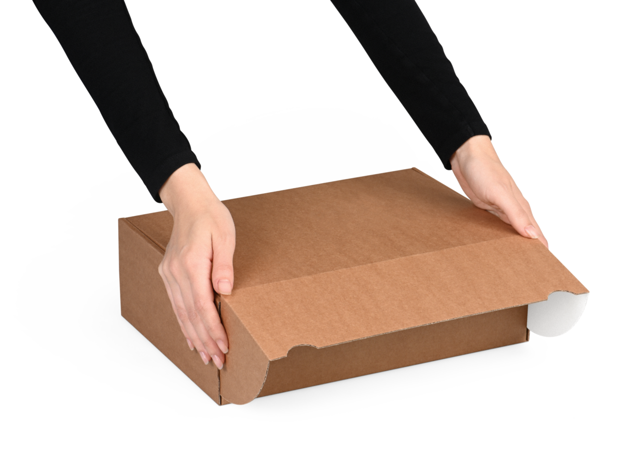 Boîte pliante avec languettes d'insertion, intérieur blanc