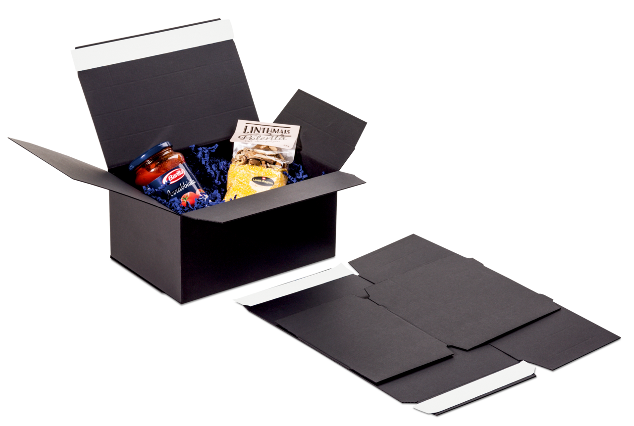 Carton d'expédition avec fermeture adh. FULL BLACK