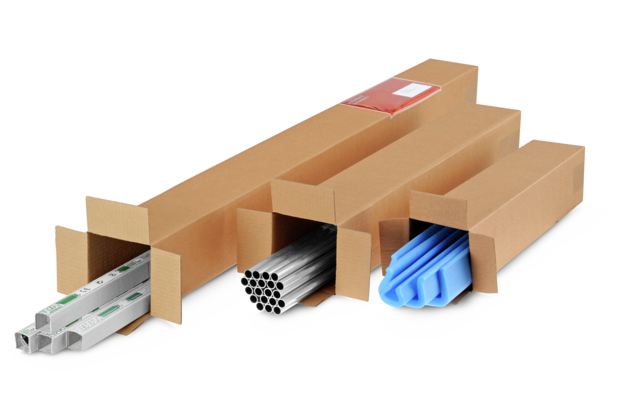 Caisse carton longue, ouverture sur le petit côté