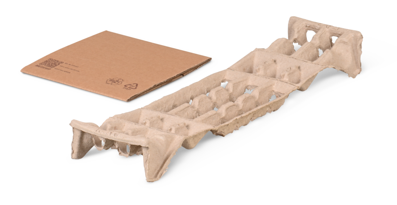 Etui-fourreau avec calage fibre moulée SOFT-PAC PAPER