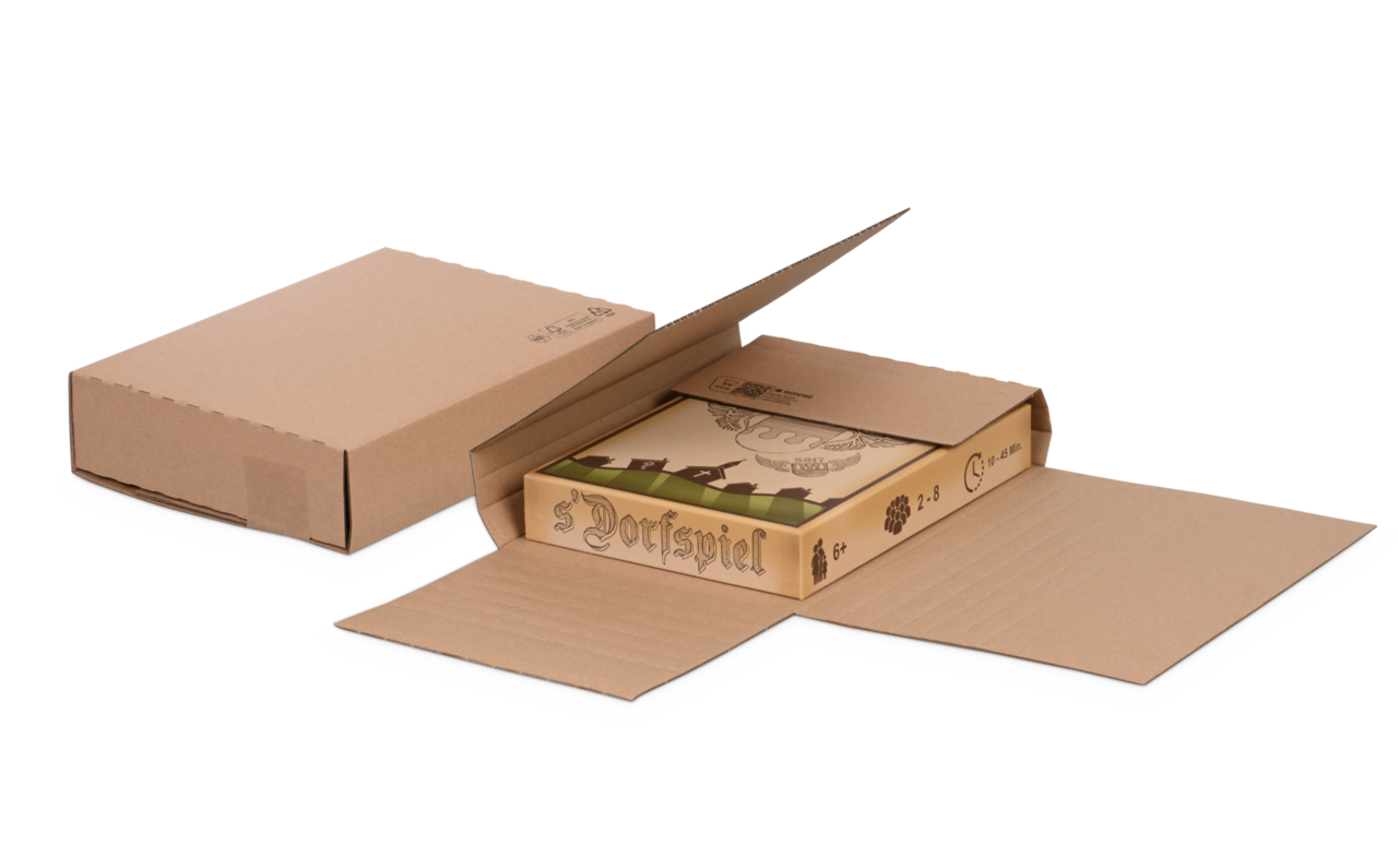 Etui-croix en carton, une seule pièce, hauteur variable