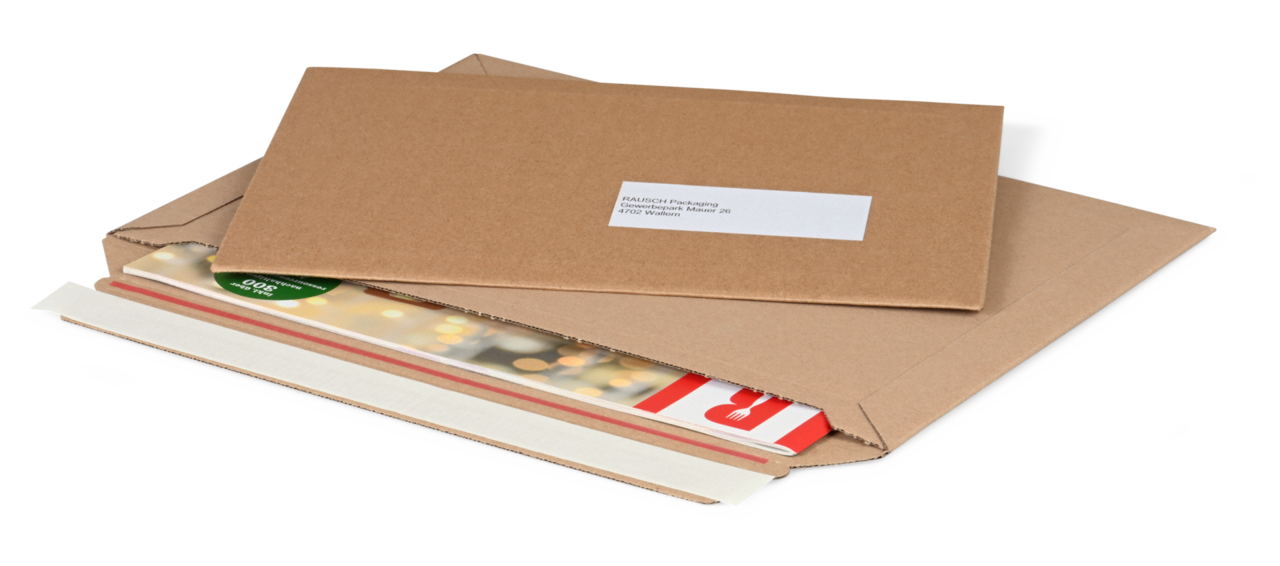 Pochette d'expédition carton micro-ondulé remplissage transversal
