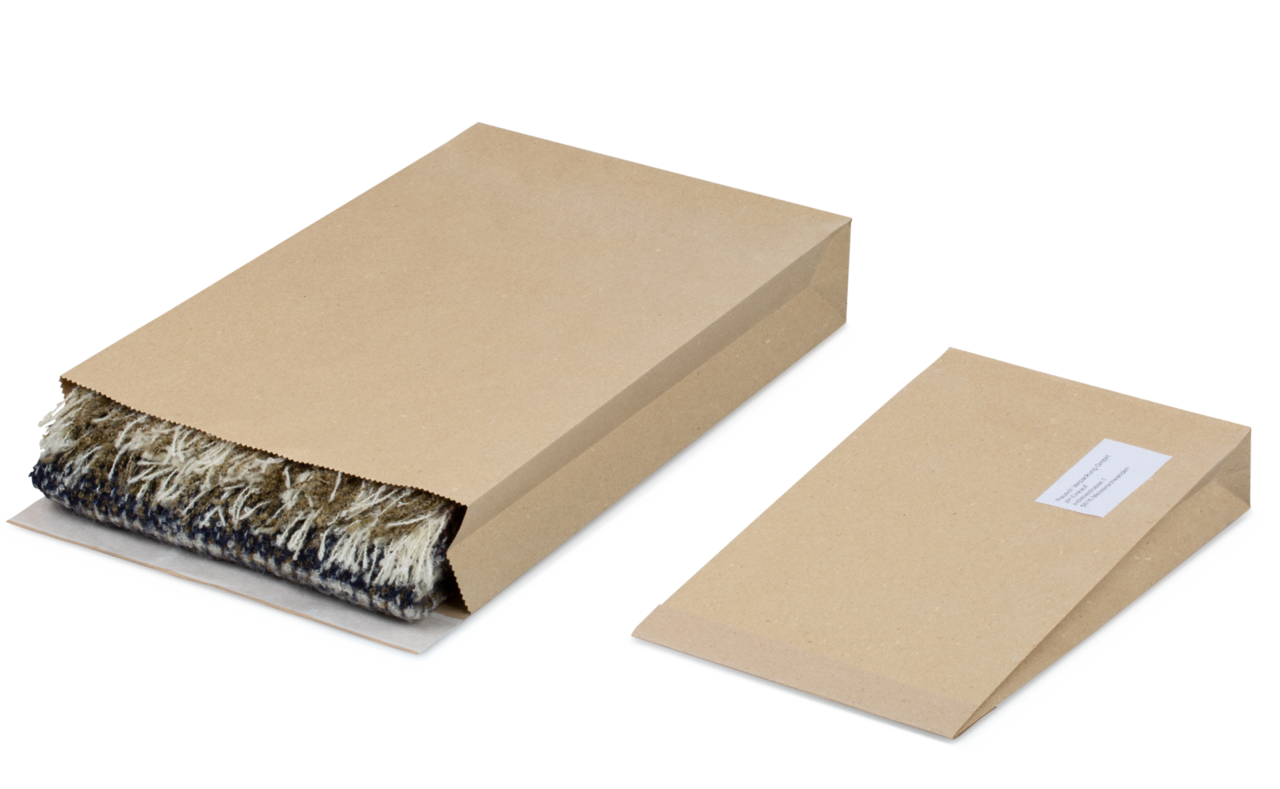Pochette d'expédition papier d'herbe avec fond plat